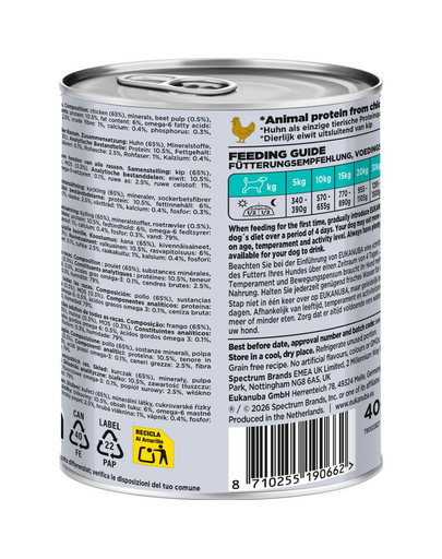 EUKANUBA Special Care Adult MonoProtein Chicken 400 g kurczak, monobialkowa karma mokra dla psów