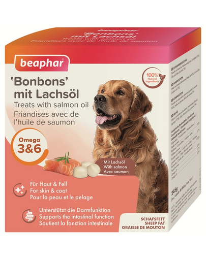 BEAPHAR Treats with Salmon Oil recompense câini cu ulei de somon, 40 buc