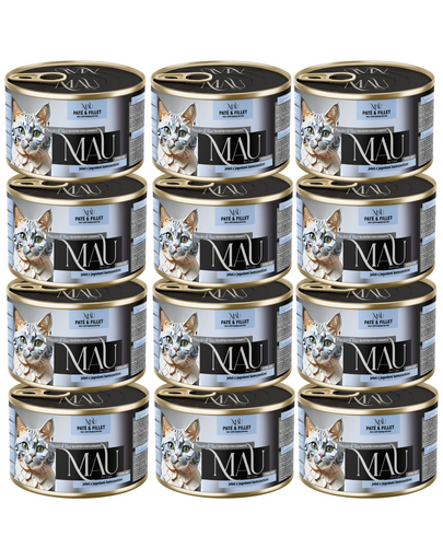 MAU Pate & Filet Cerb cu fructe de haskap 12x185 g hrană umedă pentru pisici sterilizate