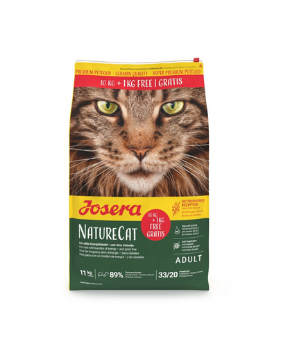 JOSERA NatureCat 10 kg + 1 kg hrană uscată fără cereale pentru pisici adulte