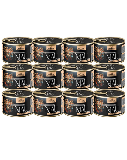 MAU Pate & Filet Rață cu merișoare și melisă 12x185 g hrană umedă pentru pisici sterilizate