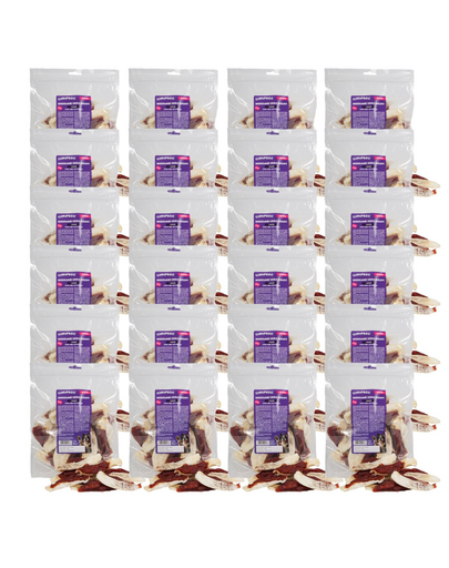 CHRUP&GO Urechi de iepure umplute 24x500 g recompense pentru câini