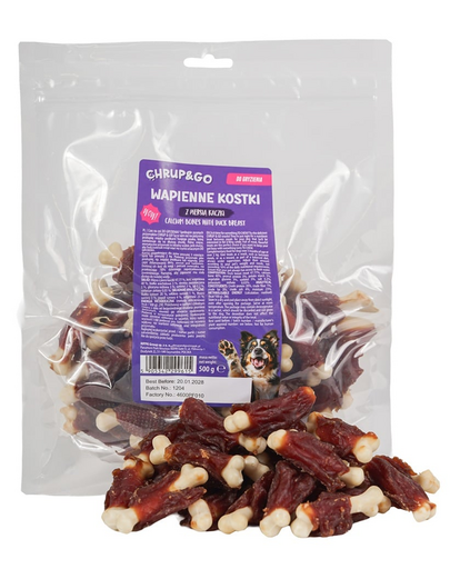 CHRUP&GO Oase cu calciu 24x500 g recompense pentru câini, cu piept de rață