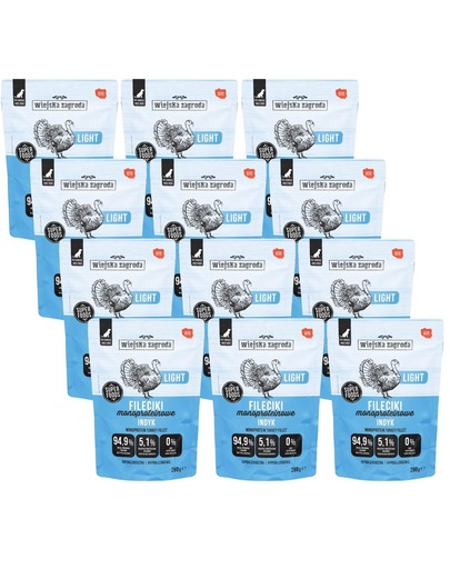WIEJSKA ZAGRODA Monoprotein curcan Light 12x280 g hrană umedă monoproteică pentru câini, cu curcan