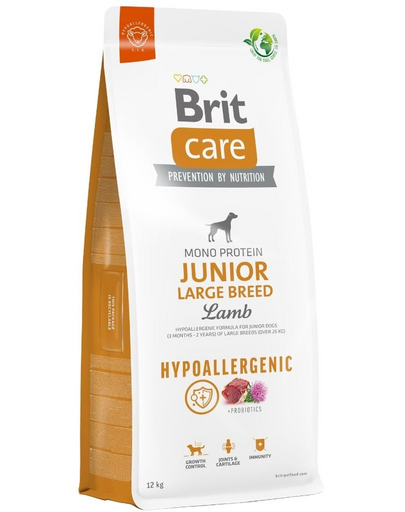 BRIT Care Hypoallergenic Junior Large Breed 2x12 kg hrană hipoalergenică pentru câini juniori de talie mare, cu miel