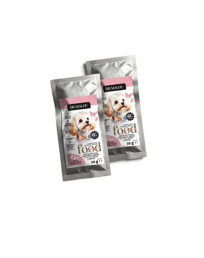 DR MALOU Puppies Hrană liofilizată rață cu lapte de capră și gălbenuș 2x10 g hrană uscată pentru căței