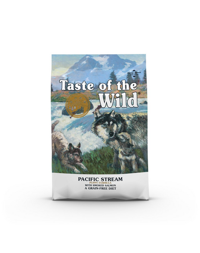 TASTE OF THE WILD Pacific Stream Puppy 2x5,6 kg hrană uscată pentru căței, cu somon afumat
