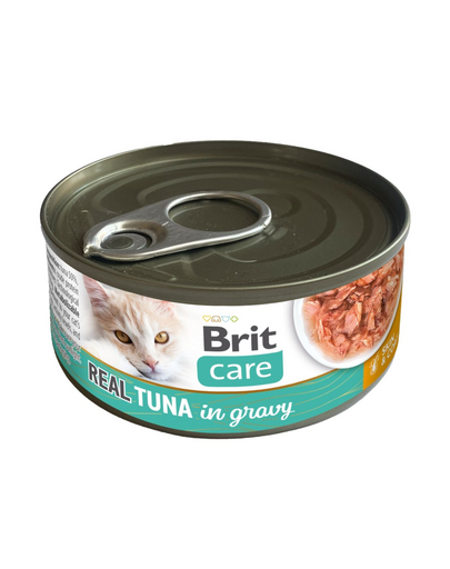 BRIT Care Cat Real Tuna in Gravy 80 g hrană umedă complementară pentru pisici adulte, cu 50% ton în sos