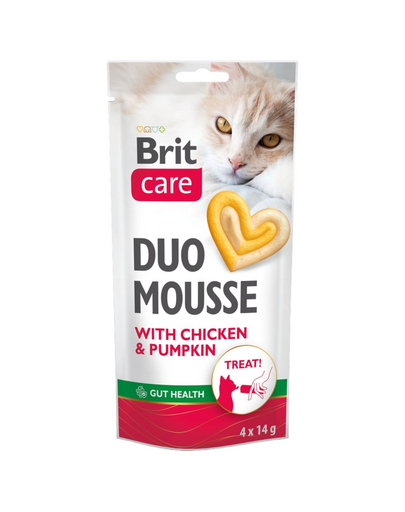 BRIT Care Cat Creamy Duo Mousse Chicken and Pumpkin gustare cremoasă pentru pisici, cu pui și dovleac 4x14 g