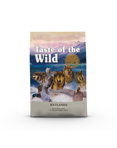 TASTE OF THE WILD Wetlands 2x5,6 kg hrană uscată pentru câini, cu carne de pasăre sălbatică