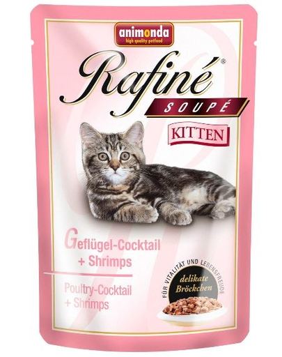 ANIMONDA Rafine Soupe Kitten cocktail pasăre cu creveți 100 g