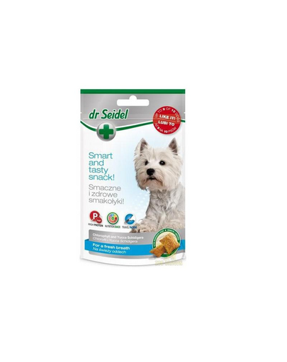 DR SEIDEL gustări câini respirație proaspătă cu clorofilă 90 g