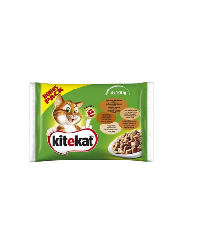 KITEKAT Meniu cu Carne în Sos 4 x 100 g