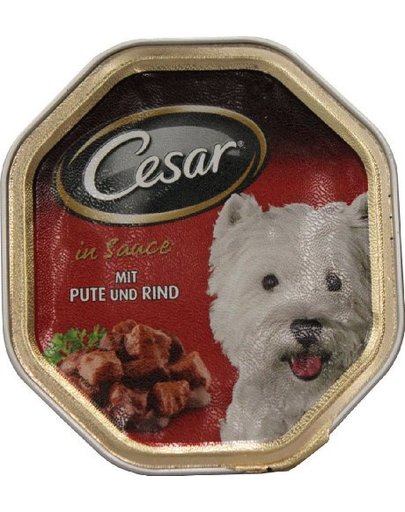 CESAR cu curcan și vită în sos 150 g