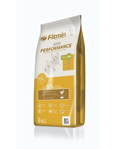 FITMIN Mini Performance Hrana uscata caini adulti de talie mica, continut energetic ridicat 3 kg