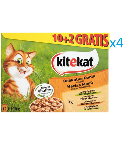 KITEKAT Hrană umedă pentru pisici Delicate Dishes 12x100 g x4