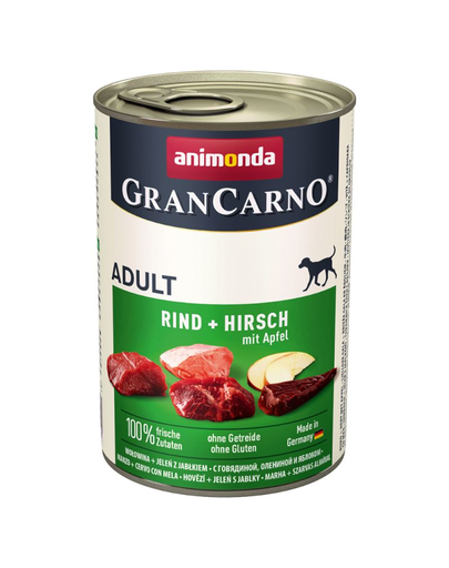 ANIMONDA Grancarno Adult carne de vită, cerb și măr 400 gr