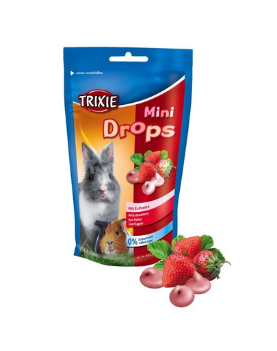TRIXIE Dropsuri pentru rozătoare căpșuni 75 g