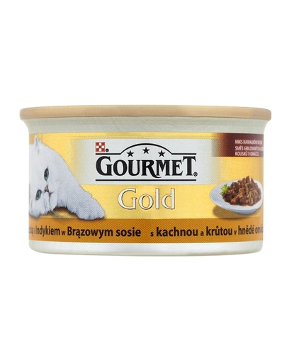 Gourmet Gold rață și curcan in sos brun 85 g
