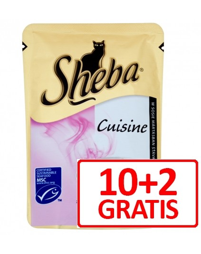 SHEBA Cuisine cu somon în sos 85 g x 10 + 2