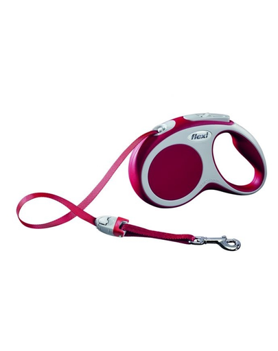 FLEXI Lesă Vario S bandă 5 M red