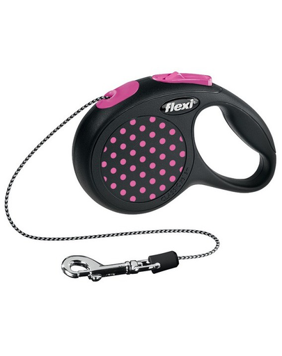 FLEXI Lesă Design M frânghie 5 M roz