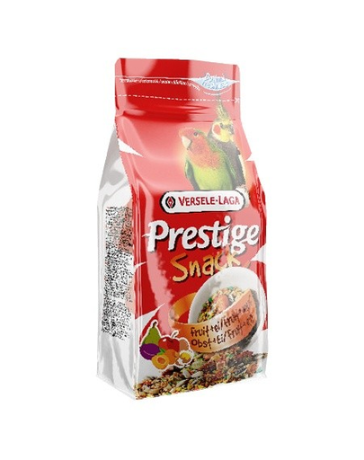 VERSELE LAGA Prestige Snack Parakeets 125 g Gustare cu biscuiți și fructe pentru papagali medii
