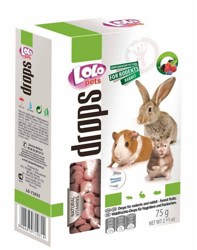 LOLO PETS Dropsuri pentru rozătoare cu fructe de pădure