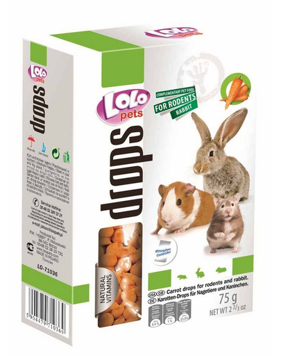 LOLO PETS Dropsuri pentru rozătoare cu morcov