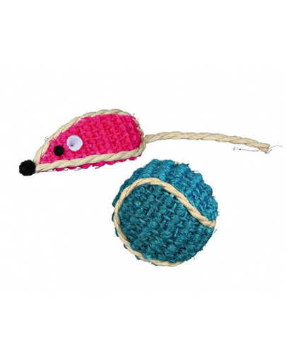 TRIXIE Șoarece și minge cu sisal, 5cm
