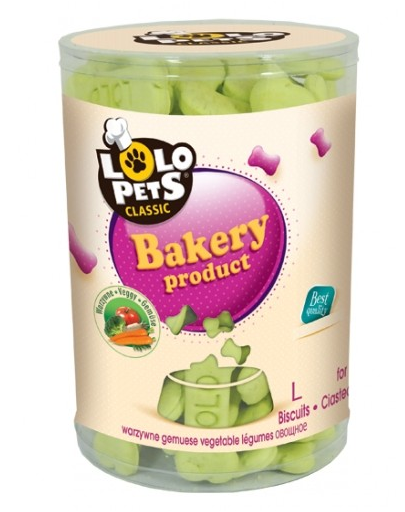 LOLO PETS Cookies pentru câini oase L legume 850 g
