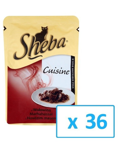 SHEBA Bucățele de vită în sos 85 g x36