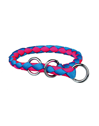 TRIXIE Zgardă strangulantă Cavo, M-L: 43–51 cm/18 mm, albastru neon / roz neon