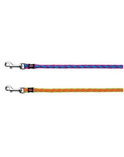 TRIXIE Lesă Cavo, L–XL: 1.00 m/18 mm, albastru-neon/roz-neon