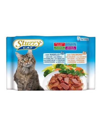 STUZZY Multipack 2 X Hake și 2 X somon (100 g X4)