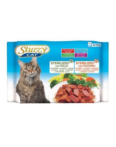 STUZZY Multipack 2 X Sterilized pui și 2 X Sterilized curcan (100 g X4)