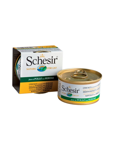 SCHESIR Fileuri de pui cu surimi în aspic 85 g