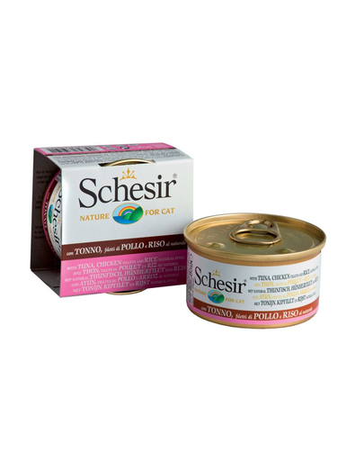 SCHESIR Ton cu fileuri de pui și orez 85 g