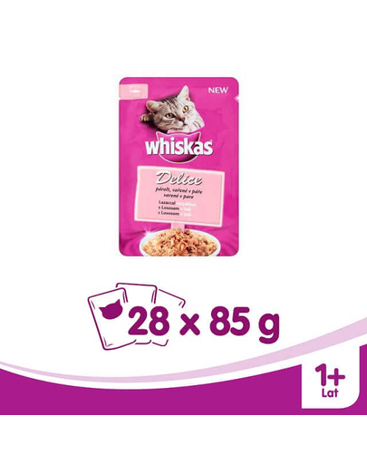 WHISKAS Delice somon la abur 85 g x28