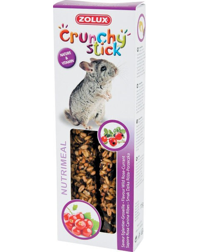 Zolux crunchy stick pentru chinchilla - măceșe / coacăze 115 g