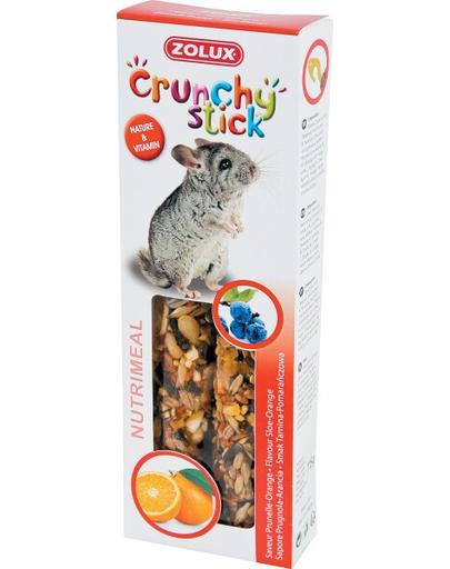 ZOLUX Crunchy Stick pentru chinchilla - coacăze / portocale 115 g imagine