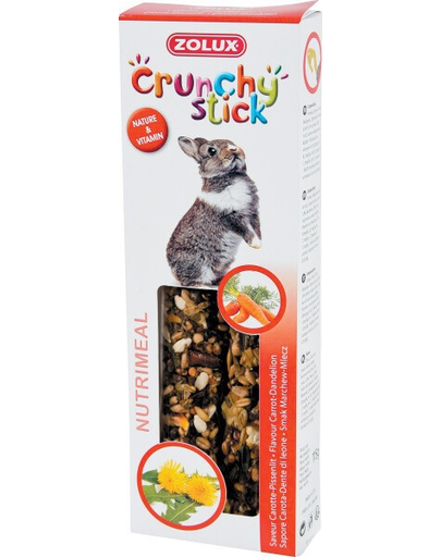 ZOLUX Crunchy Stick pentru iepure - morcov / păpădie 115 g