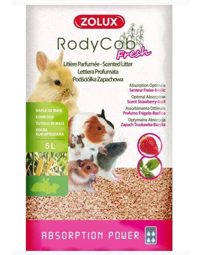 ZOLUX Așternut litieră iepuri și rozătoare Rodycob Fresh 5 L - căpșuni-busuioc