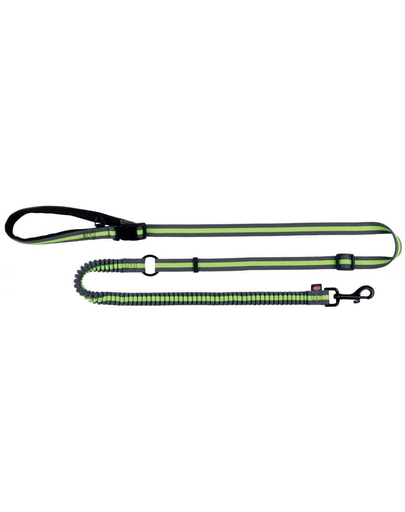 TRIXIE Lesă pentru jogging, 1.33–1.80 m/20 mm, gri / verde