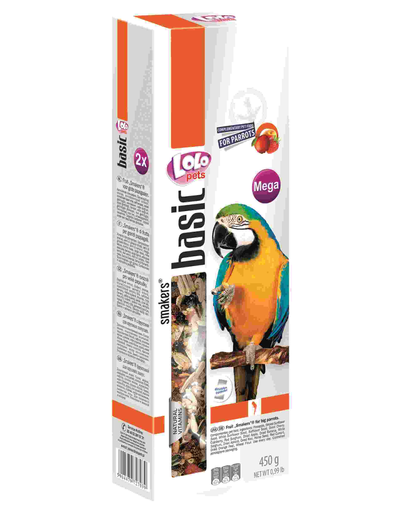 LOLO PETS Smakers pentru papagali mari Mega fructe