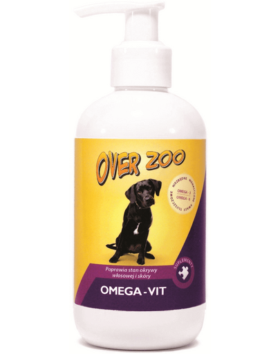 Omega 3 6 câini și pisici piele și blană OVER ZOO Omega-Vit 250 ml