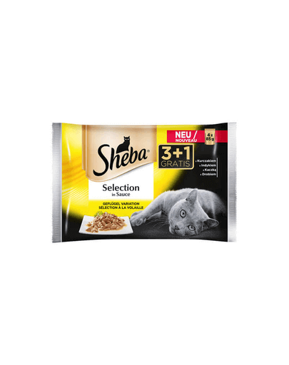 SHEBA Selection in Sauce cu pasăre 4 x 85 g