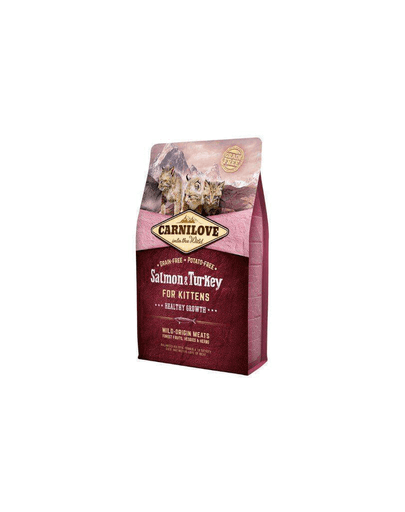 CARNILOVE Kitten hrana uscata pentru pisoi, cu somon si curcan 2 kg