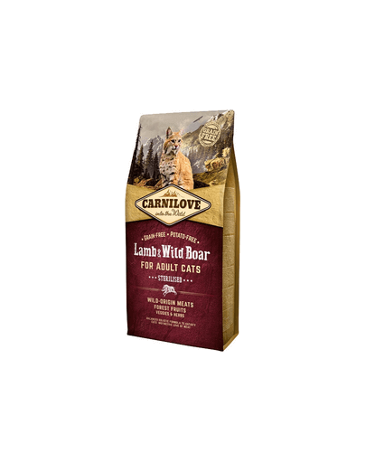 Carnilove cat grain free lamb&wild boar adult sterilised 2 kg