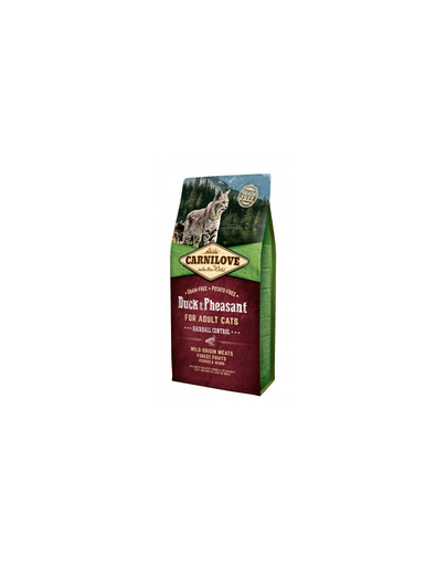 CARNILOVE Cat Hairball Control Hrana uscata pentru pisici, cu rata si fazan 2 kg
